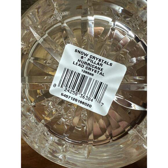 Waterford Crystal Snow Crystals 6” Pillar Candle Hurricane Original Box - Picture 8 of 11